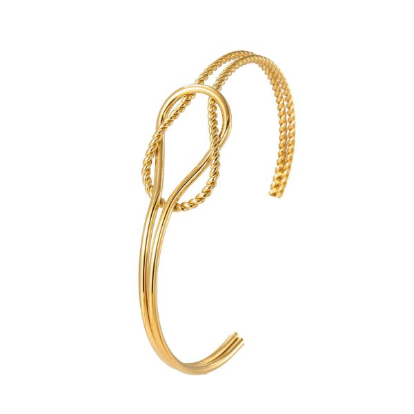 Bracciale Rigido Aperto "Eleganza Intrecciata"