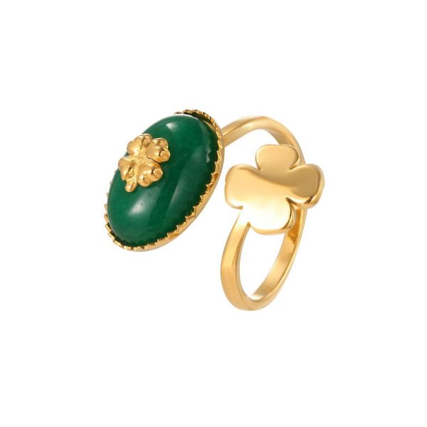 Anello Placcato Oro 18K con Pietra Naturale