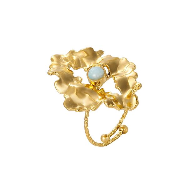 Anello Placcato Oro 18K con Pietra Naturale