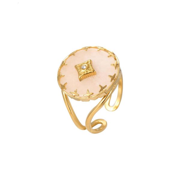 Anello Placcato Oro 18K con Pietra Naturale