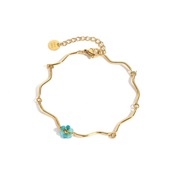 Braccialetto Placcato Oro 18k con Pietre Naturali