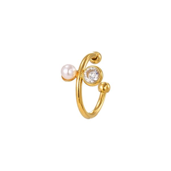 Ear Cuff con Perla e Zircone
