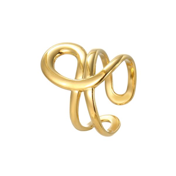 Anello aperto linea intrecciato