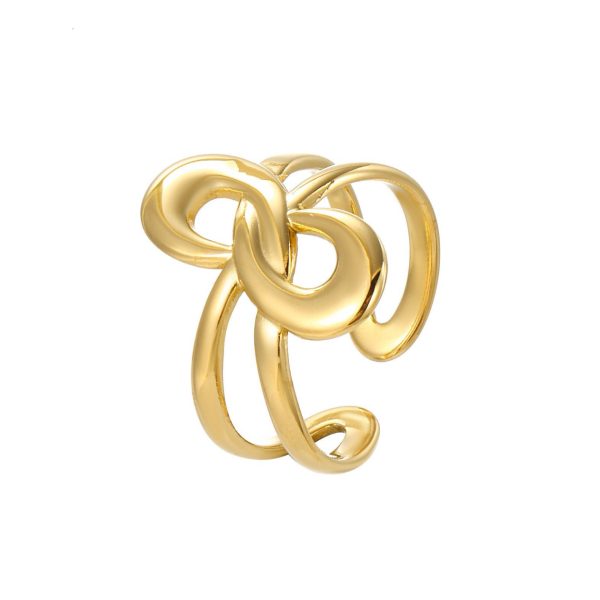 Anello aperto linea intrecciato