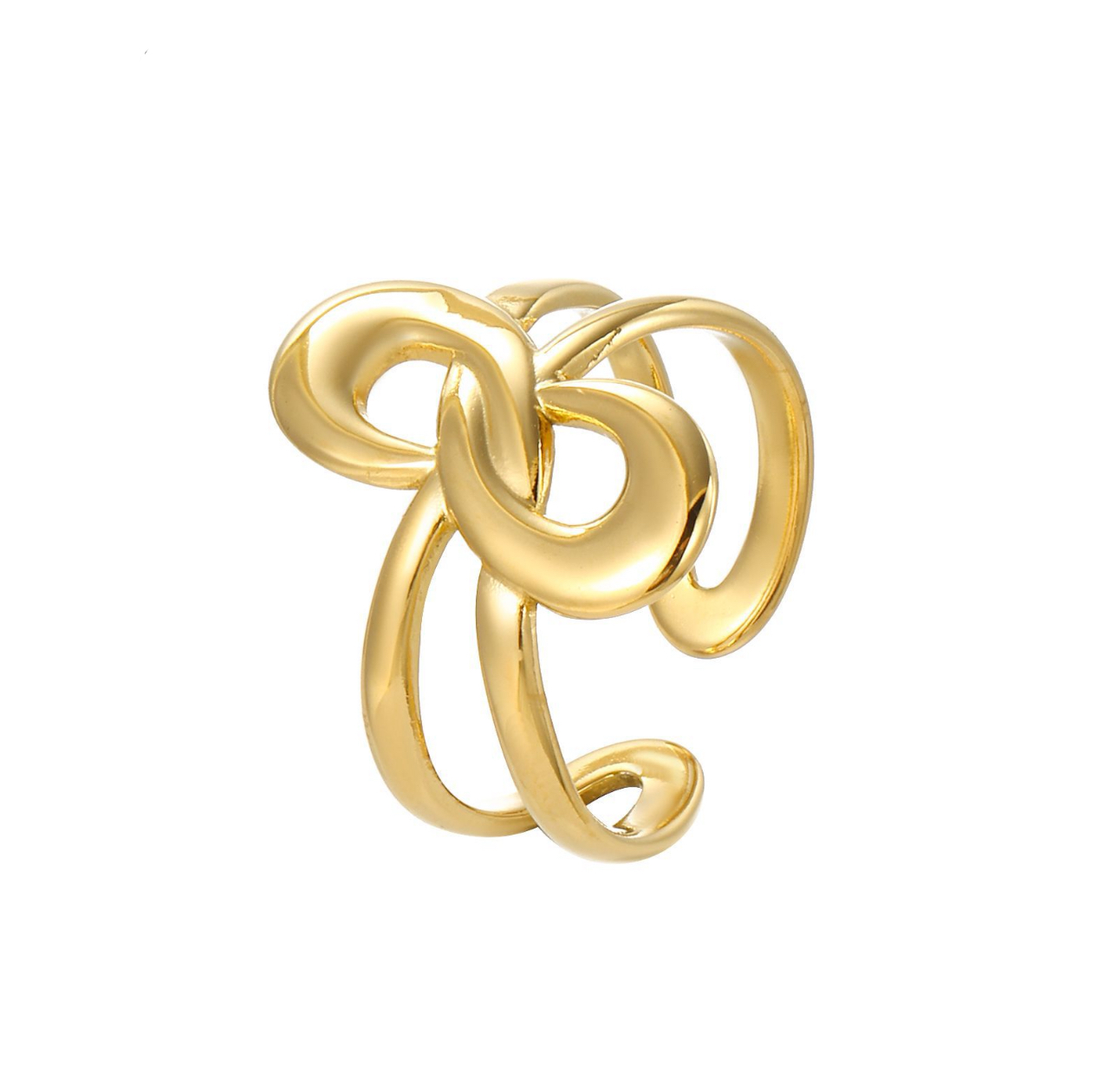 Anello aperto linea intrecciato