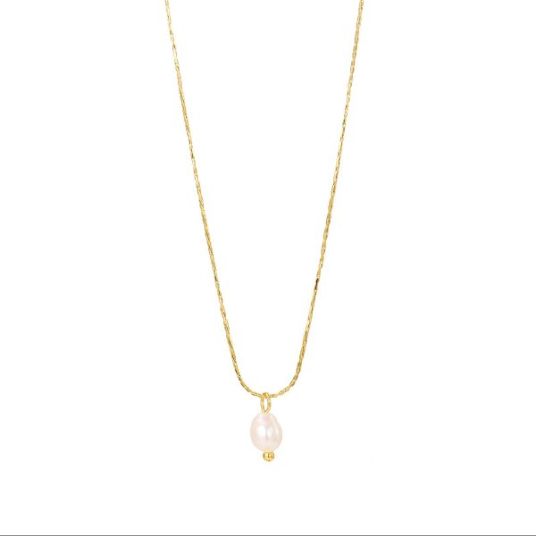 Collana pendente perle naturali di acqua dolce ovale