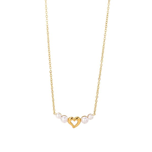 collana cuore e perle