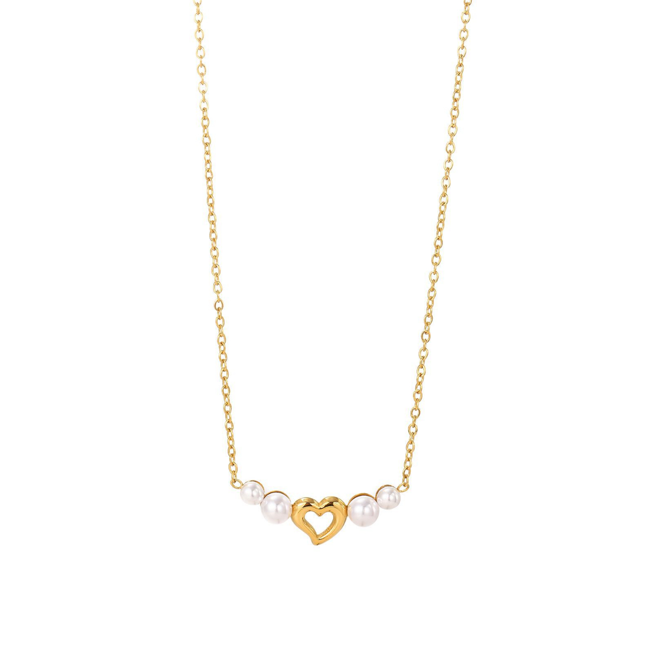 collana cuore e perle