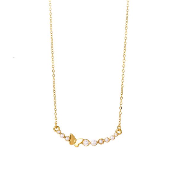 Collana farfalla e perle