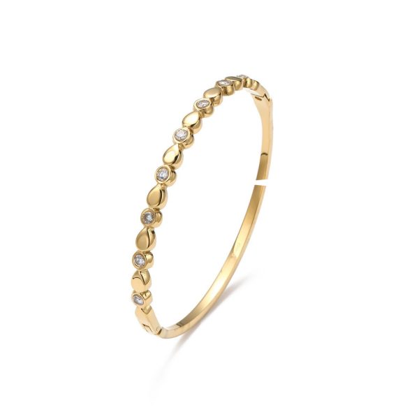 Bracciale rigido goccia e zircone