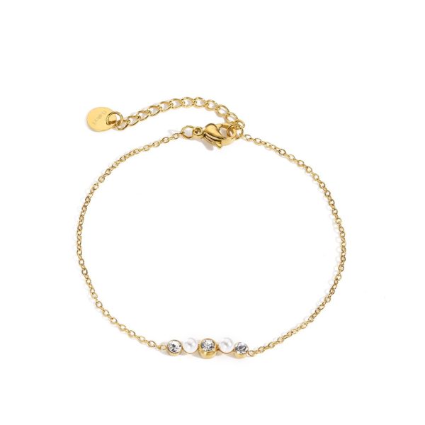 Bracciale zirconi e perle