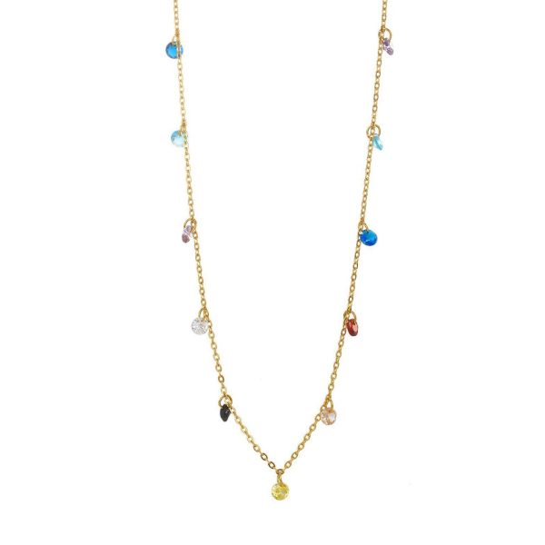 Collana con zirconi colorati mini-sfera