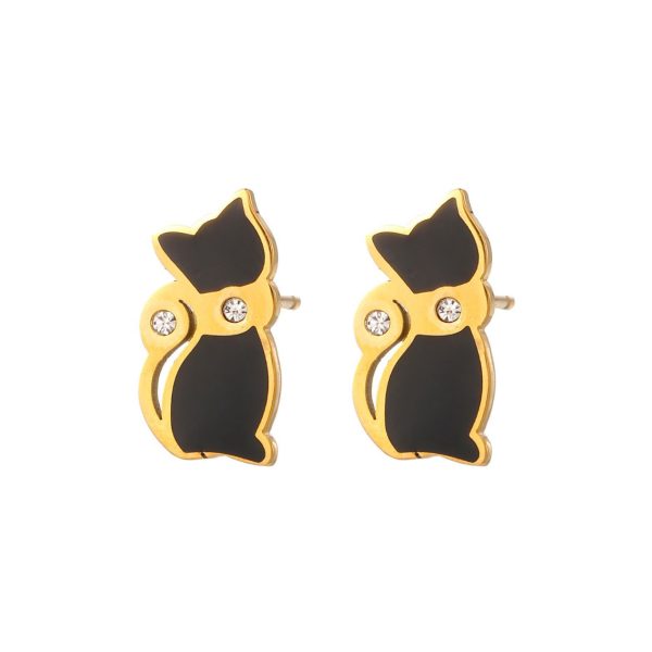 Orecchino a lobo gatto nero