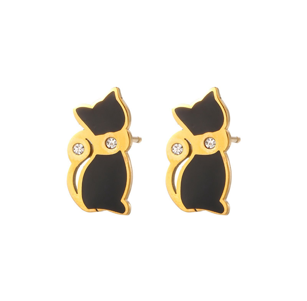 Orecchino a lobo gatto nero