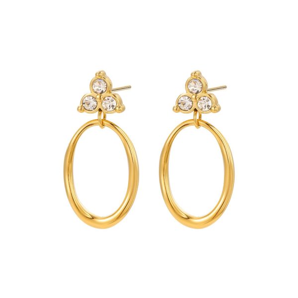 Orecchino medio con tre zircone