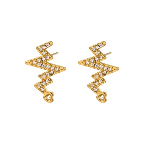 Orecchino a lobo ritmo cardiaco con zircone