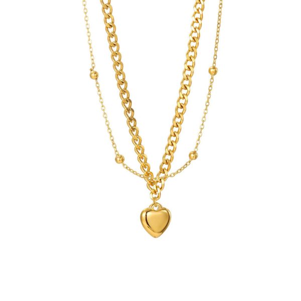 Collana doppia con pendente a forma di cuore