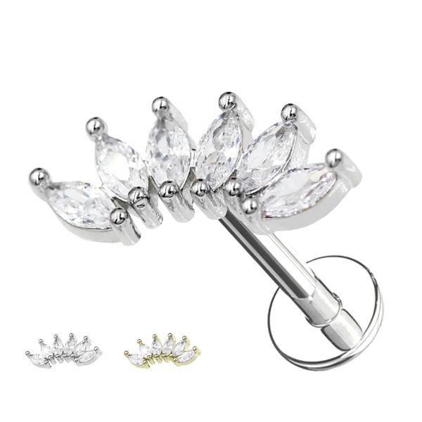 Piercing Stud 6 Petali in cristallo