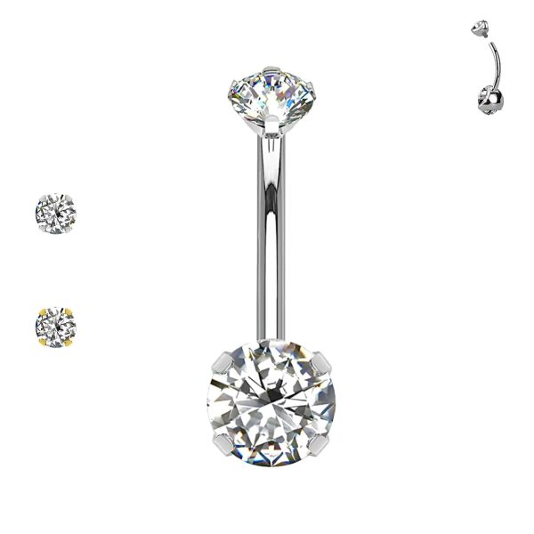 Piercing Ombelico doppio cristallo
