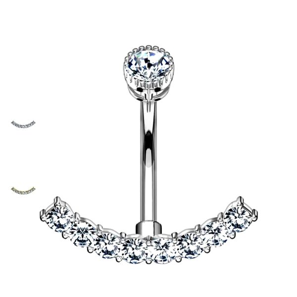 Piercing Banana Ombelico con Cristalli
