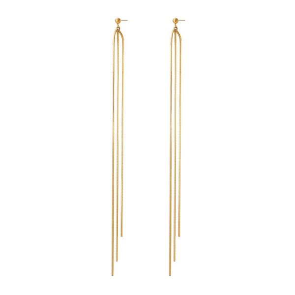 Orecchini pendenti a cascata con tre catene fluide